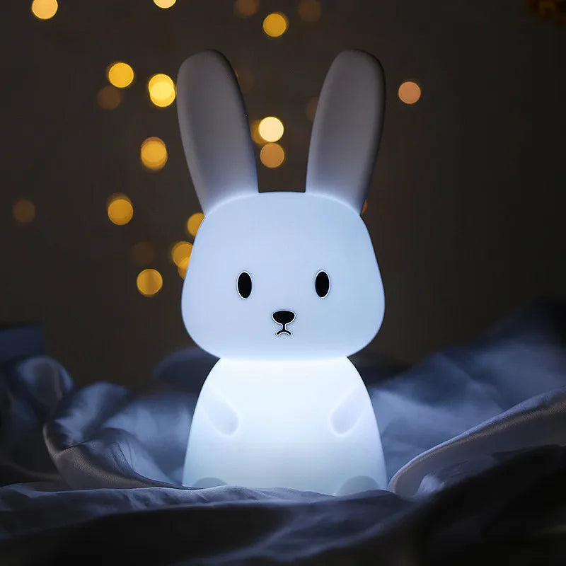 lampe table lapin blanc moderne veilleuse tactile sans fil certification rohs lumière douce chambre