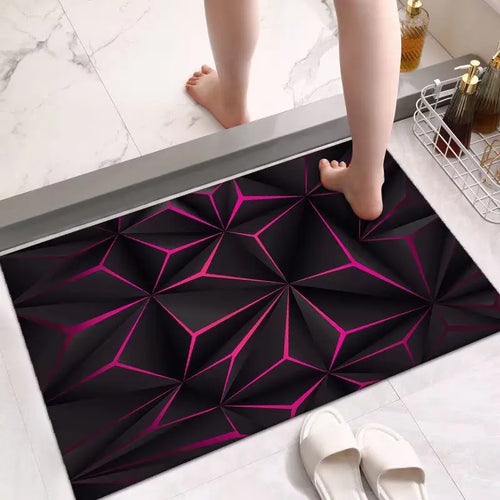 tapis cuisine moderne antidérapant absorbant séchage rapide motif géométrique fleurs sol maison