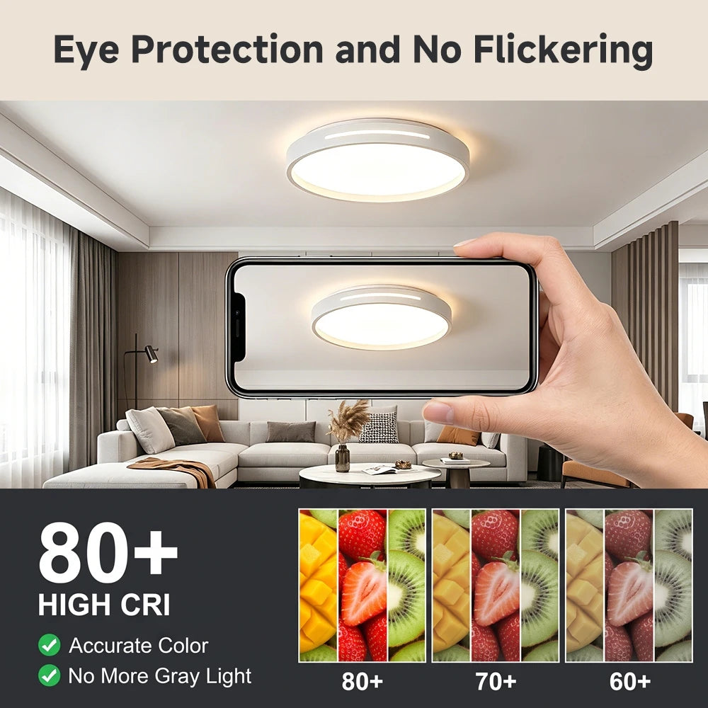 lampe moderne télécommande led noir blanc minimaliste fixations vis