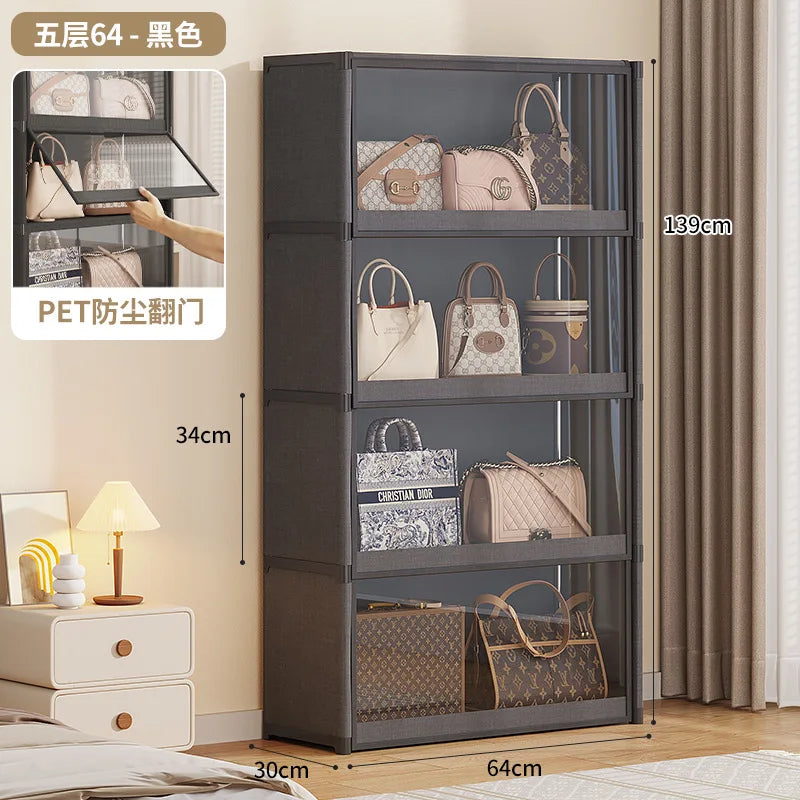 étagère bagages moderne acier inoxydable blanc anti poussière niveaux 42 cm