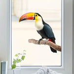 décoration murale oiseaux réalistes plumage brillant moderne pvc bleu jaune vert noir blanc rouge