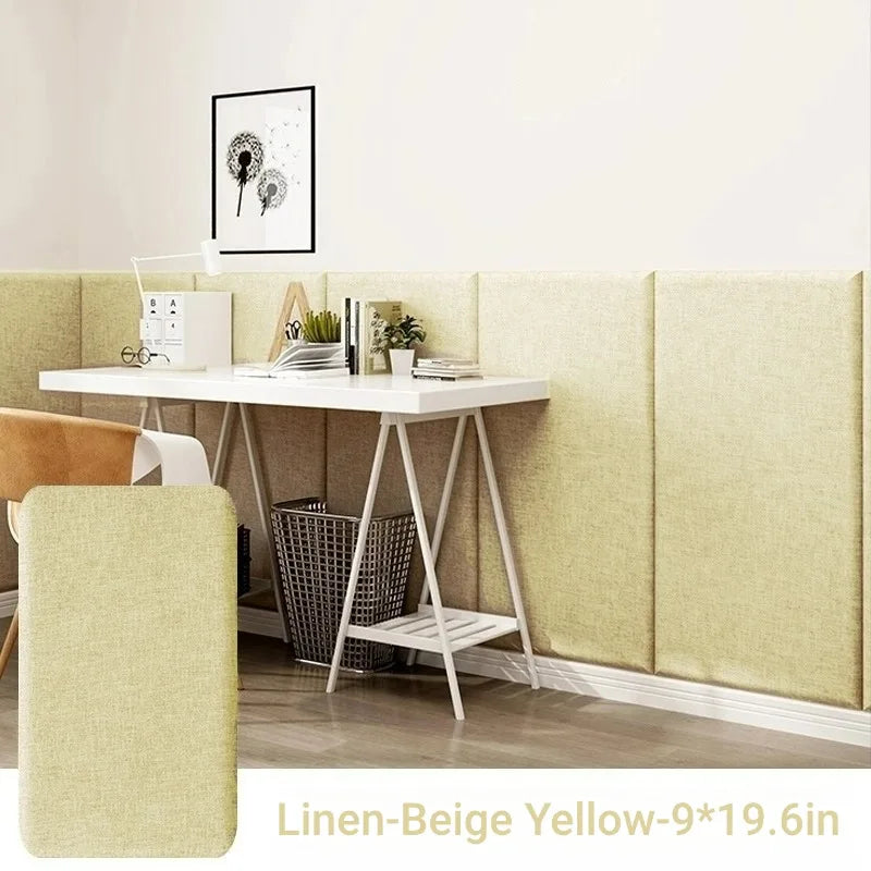 panneaux décoratifs modernes tissu lin adhésifs résistants l'eau beige clair 35cm 50cm 2pcs 4pcs