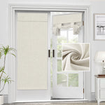rideau porte français lin texturé solide beige clair taupe opacité variable latéraleintérieur branches pins
