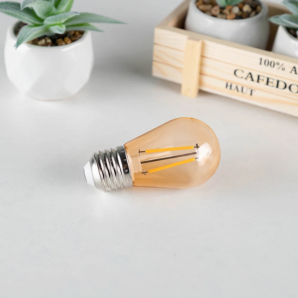 Ampoule LED vintage en plastique incassable de près