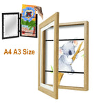 cadre photo transparent moderne noir blanc bois clair a3 a4 boucle corde élastique