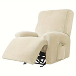housses fauteuil beige gris bleu marine velours doux moderne confortable machine lavable anneaux fixations