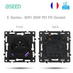 interrupteur électrique intelligent wifi noir moderne affichage led connecteurs usb