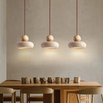 suspension lumineuse moderne pierre naturelle blanc brun lustre salon cuisine chambre minimaliste