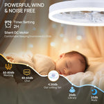 ventilateur intelligent led rvb vitesses ciel étoilé moderne télécommande app mobile