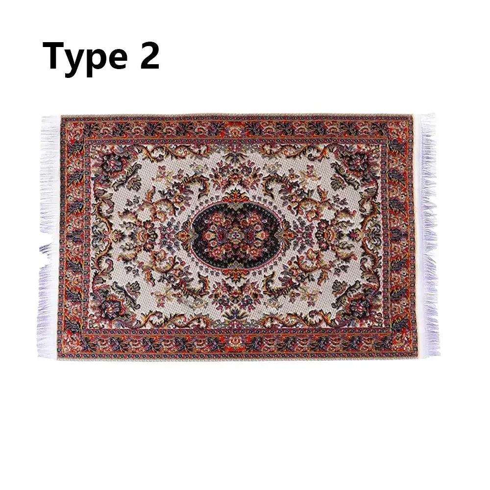 tapis turc traditionnel motifs floraux géométriques bleu rouge blanc nature