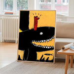 affiche art moderne pop dessin animé abstraite couleur noir jaune rouge self adhesive chambre