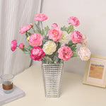 décoration intérieure bouquet pivoines artificiel rose blanc moderne élégant mariage anniversaire