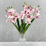 bouquet fleurs artificielles orchidée cymbidium violet rose décoration maison mariage intérieur moderne