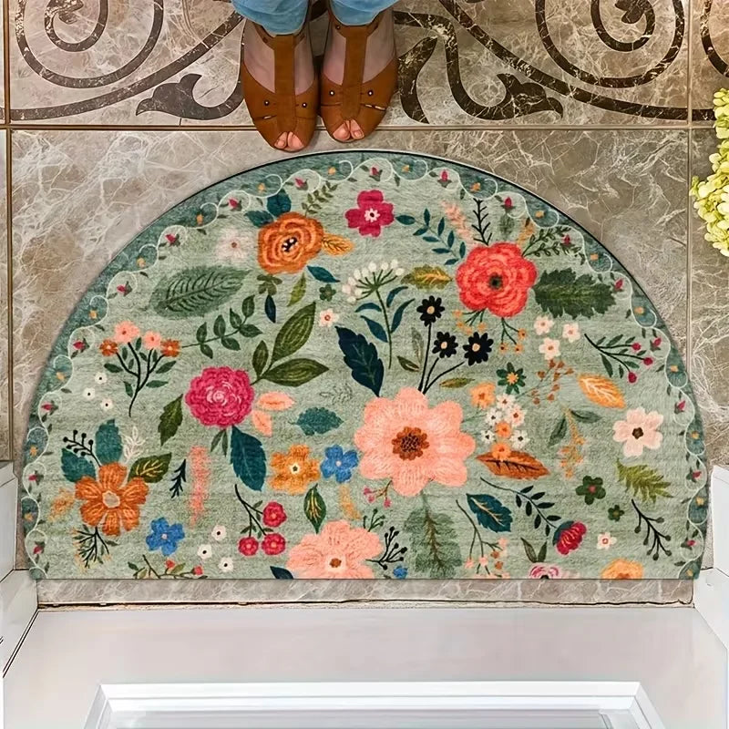 tapis fleuré anti bactéries antidérapant résistant décoloration 40x60cm 50x80cm 60x90cm vintage moderne