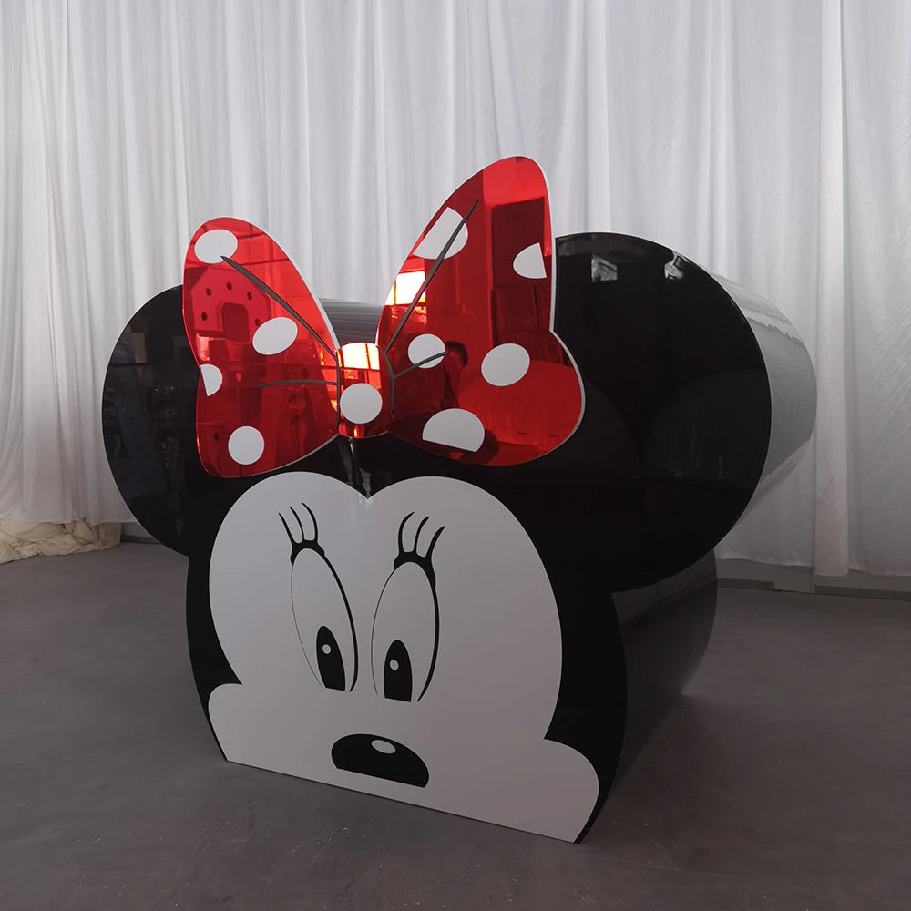 table gateaux minnie mouse acrylique noire blanche rouge décoration enfantine disney festive charnière