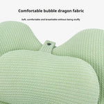 oreiller sommeil mousse mémoire forme rectangulaire texture bulles couleur vert clair ergonomique support cou