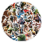 sticker animal multicolore cartoon adhésif dessin animé enfant jouet bagage téléphone guitare collectionnement set
