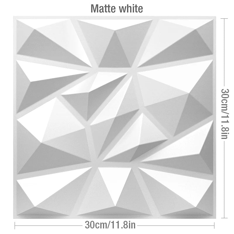 panneau décoratif 3d moderne triangles géométriques blanc adhésif opacité plastique