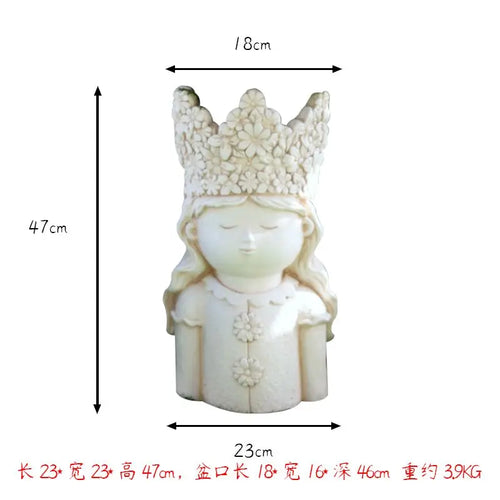 cache pot artisanal blanc relief floral tête fille décoration jardin balcon ameublement scandinave élégantextérieur