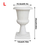 vases decoratifs fleurs europeen classique blanc motifs cannelés differentes tailles salon deco