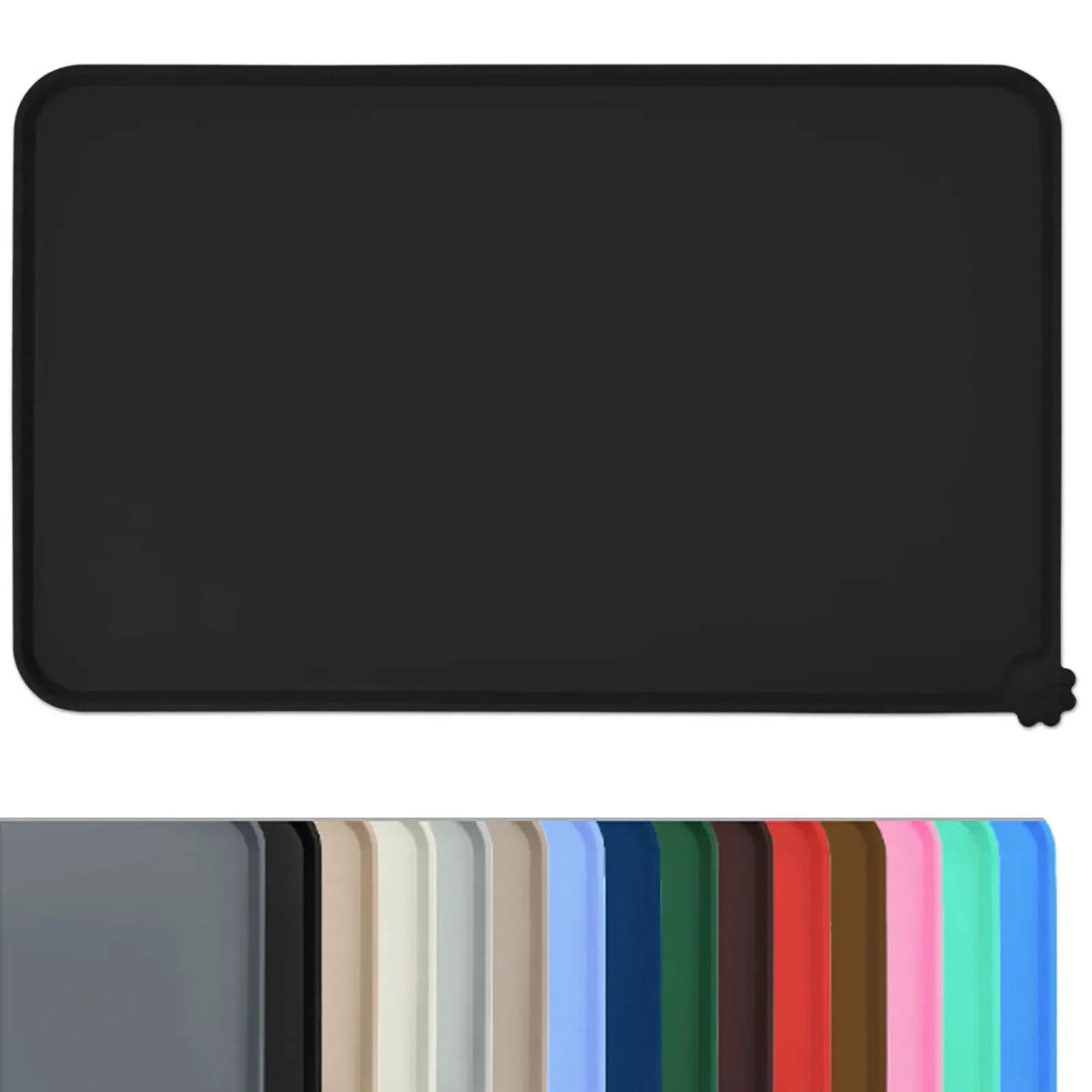 tapis nourriture animal silicone antidérapant imperméable gris noir rouge vert moderne adhésif bol alimentation