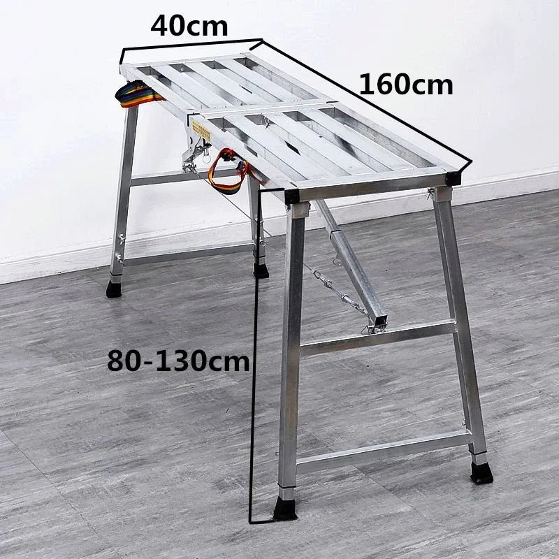 table pliante argentée structure métallique moderne poignées anti dérapante pliante portative