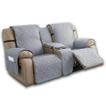 couvre siège fauteuil inclinable gris beige texture géométrique moderne bandes ajustables poche pratique