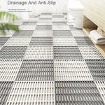 tapis salle bain antidérapant bleu vert blanc gris beige modulable drainant 30cm 30cm