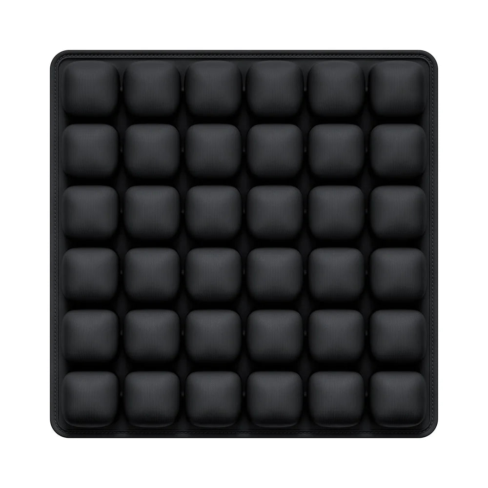 coussin siège gonflable mousse pu noir contemporain valve intégrée massage rond boudins opacité chambre