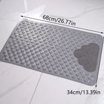 tapis bain doux pieds silicone antidérapant texturé motif nuages gris bleu clair moderne minimaliste