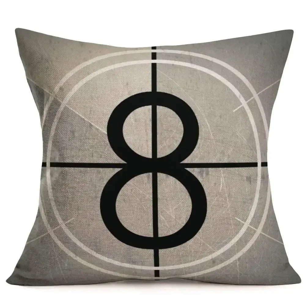 housse coussin motif cinéma vintage beige zipper 30x30 40x40 45x45 50x50 55x55 60x60