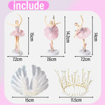décorations gâteau ballet danseuses plumes papillons couronne dorée anniversaire fête enfants