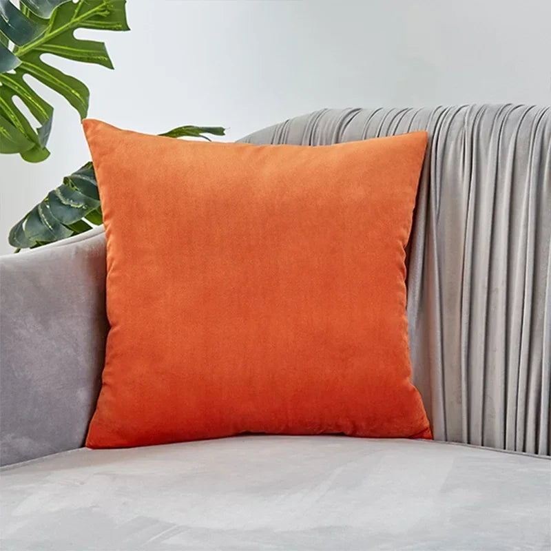 coussin velours orange moderne opacité 45x45cm 50x50cm décoration intérieure sofa chaise voiture