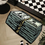 tapis vert blanc noir billets banque moderne antidérapant polyester lavage machine main