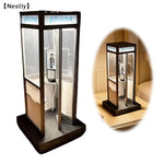veilleuse rétro cabine téléphonique miniature téléphone led noire blanche transparente vintage