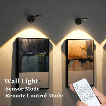 lampe murale rechargeable batterie led noir modernes cuisine salle manger télécommande
