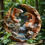 décoration murale koï poissons asiatique relief métal aluminium 20cm 30cm