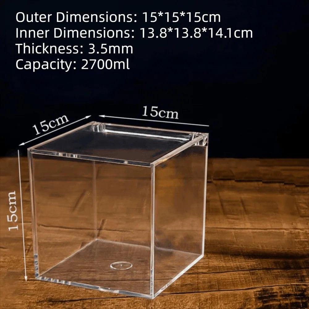 boîtes rangement transparentes empilables modernes acrylique sans motif clips fixation divers tailles minimalistes