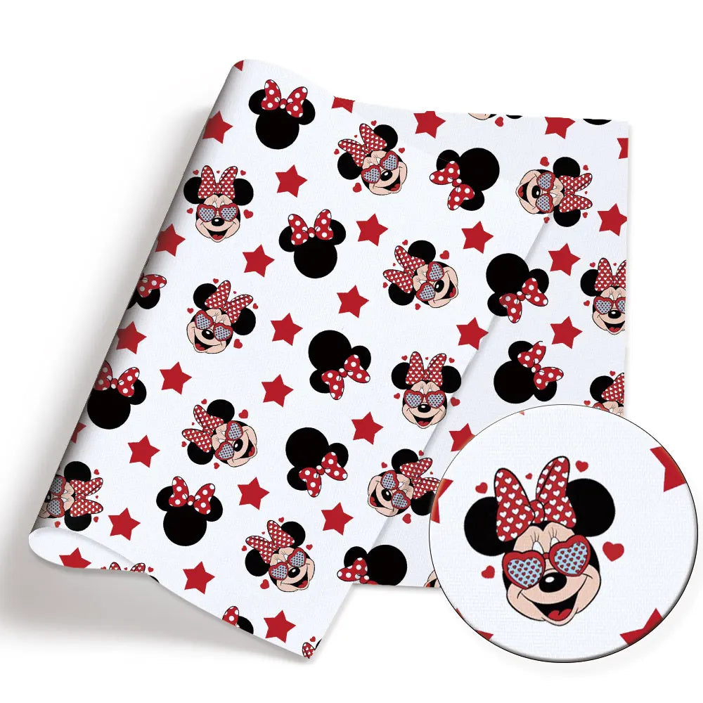 papier cadeau dessin animé mickey minnie mouse motifs coeurs etoiles couleur rose