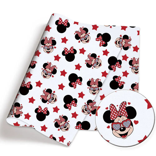 papier cadeau dessin animé mickey minnie mouse motifs coeurs etoiles couleur rose