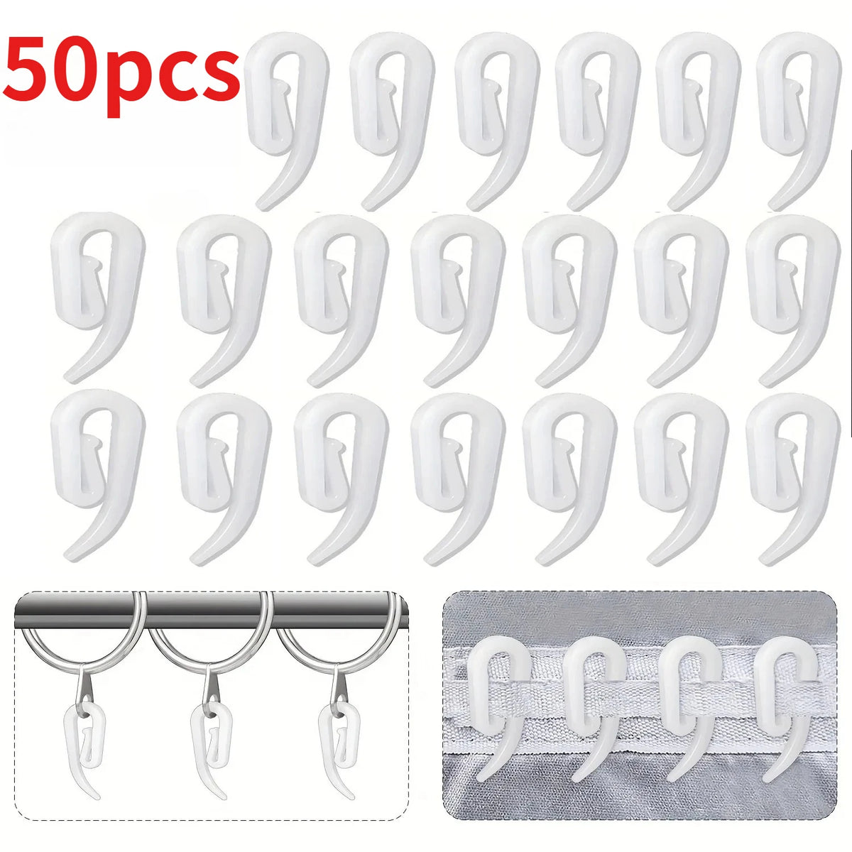 crochets suspension rideau blancs modernes pvc 100pcs 200pcs 500pcs accessoires fenêtres