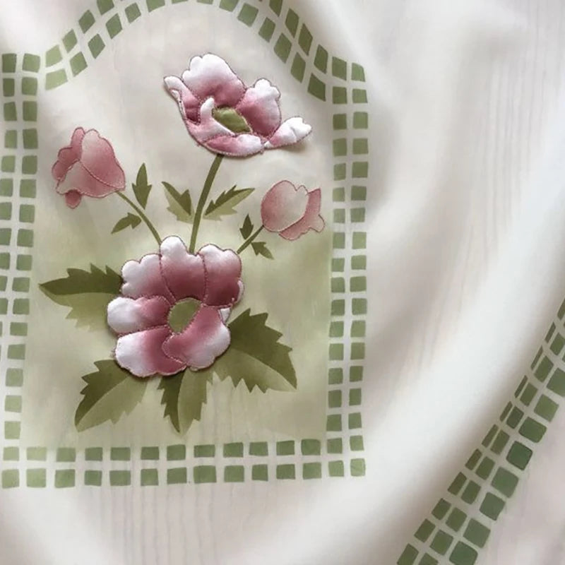 rideau fenêtre floral fruité bordure rayée semi transparent tringle chambre cuisine