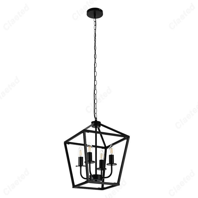 lustre suspendu industriel noir ampoules filament table rustique moderne chambre salon