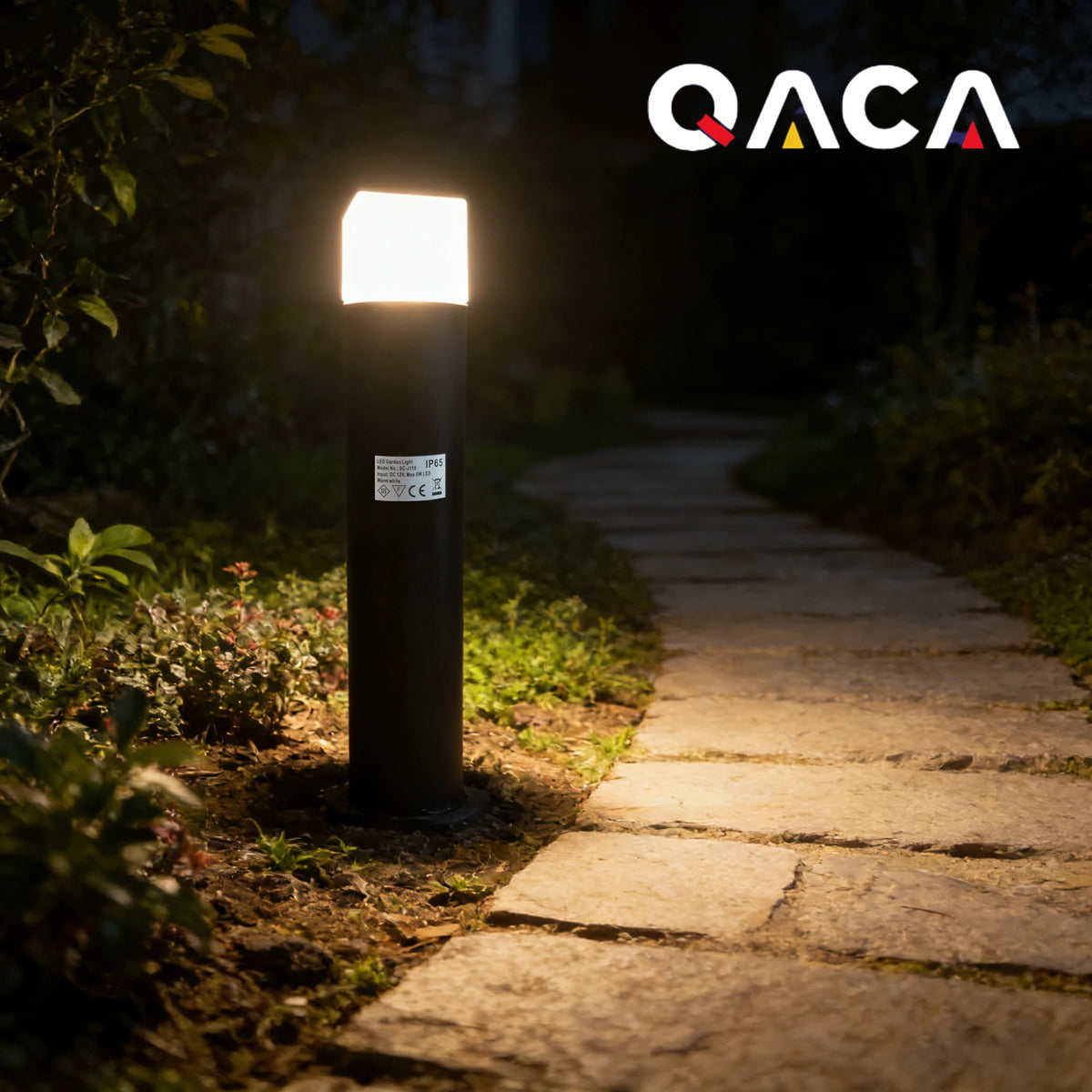 Lampes jardin LED 5W 12V IP65 moderne noires tringle fixations adaptateur câbles