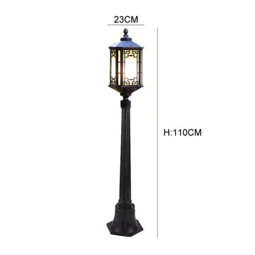 lampe sol or noir géométrique classique ip65 led industrielle aluminium vintage fixe base décoration
