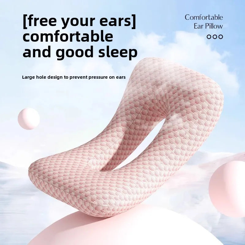 oreiller beauté anti âge soins visage prévention sommeil latéral soulagement pression oreilles texture gaufrée