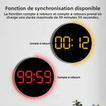 horloge murale numérique LED affichage heure date température alarme minuterie moderne