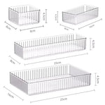 boîtes rangement transparentes plastique réutilisables modernes minimalistes très transparentes articles divers