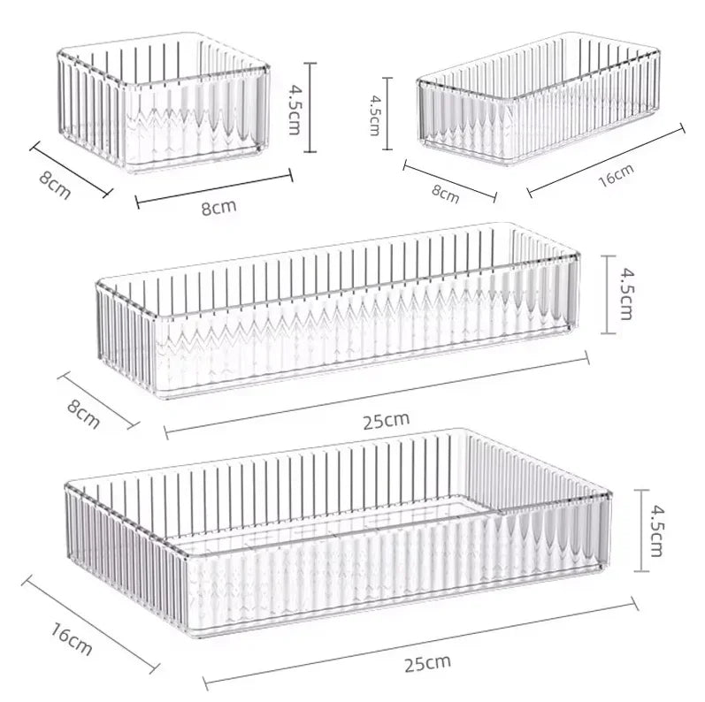 boîtes rangement transparentes plastique réutilisables modernes minimalistes très transparentes articles divers