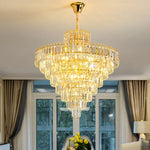 lustre moderne élégant doré cristal transparents suspension salon chambre lumières 4000K 3000K 6000K